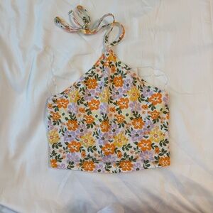 Floral Halter Neck Top - Multicolor